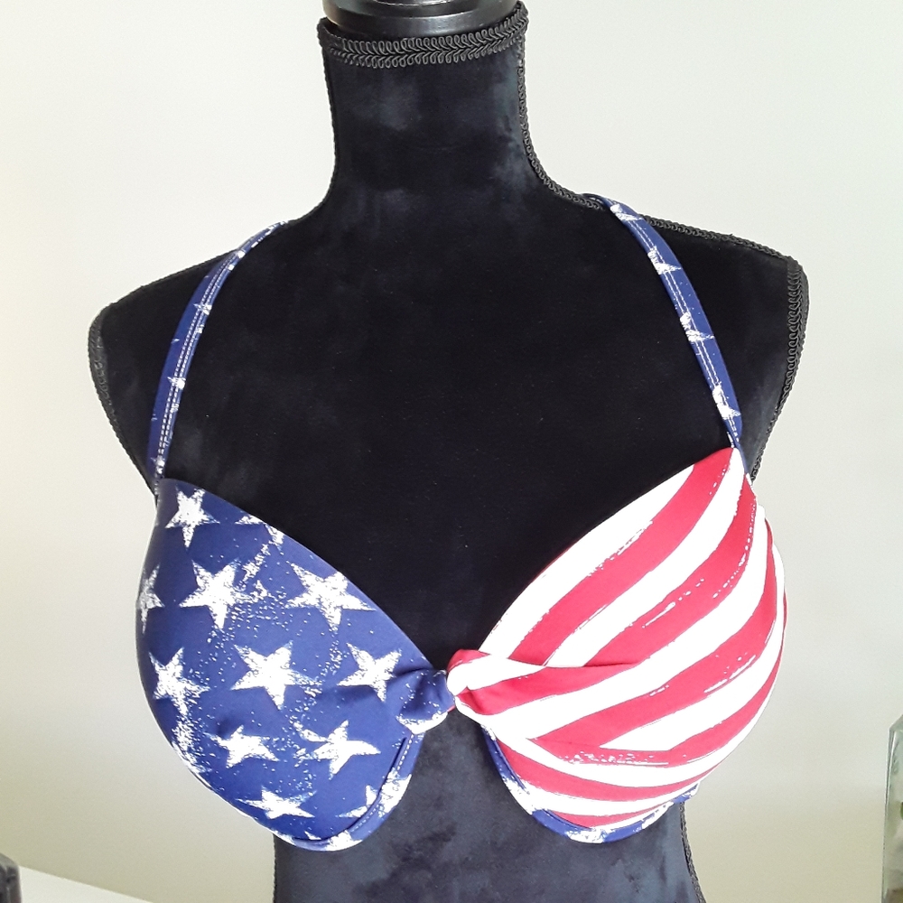 Halter Bra  red white blue stars and strip…